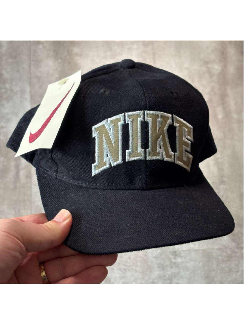 Vintage Nike SnapBack Hat NWT Black 90s